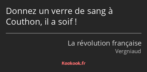 Donnez un verre de sang à Couthon, il a soif !