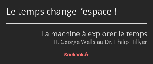 Le temps change l’espace !