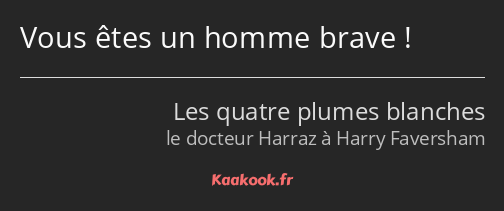 Vous êtes un homme brave !