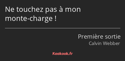 Ne touchez pas à mon monte-charge !