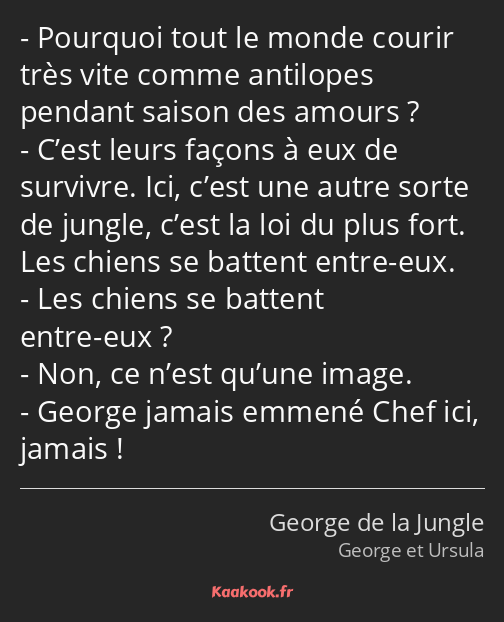 Pourquoi tout le monde courir très vite comme antilopes pendant saison des amours ? C’est leurs…