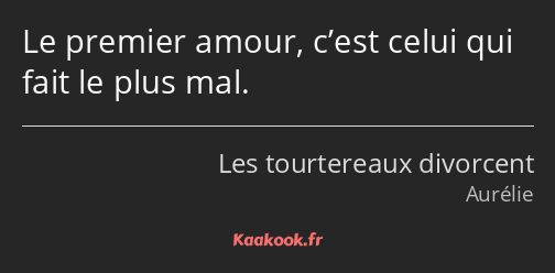 Le premier amour, c’est celui qui fait le plus mal.