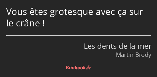 Vous êtes grotesque avec ça sur le crâne !