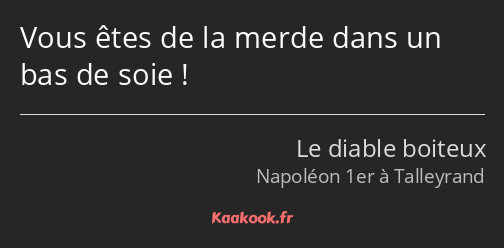 Vous êtes de la merde dans un bas de soie !