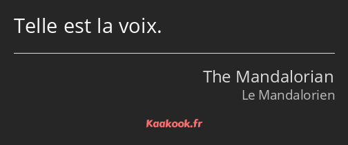 Telle est la voix.