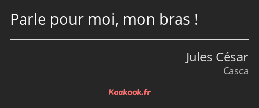 Parle pour moi, mon bras !