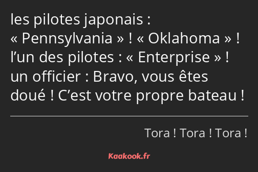 Pennsylvania ! Oklahoma ! Enterprise ! Bravo, vous êtes doué ! C’est votre propre bateau !