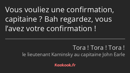 Vous vouliez une confirmation, capitaine ? Bah regardez, vous l’avez votre confirmation !