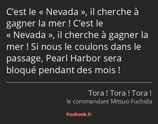 C’est le Nevada, il cherche à gagner la mer ! C’est le Nevada, il cherche à gagner la mer ! Si nous…