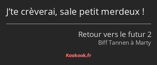 J’te crèverai, sale petit merdeux !