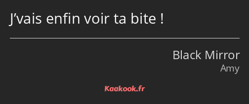 J’vais enfin voir ta bite !