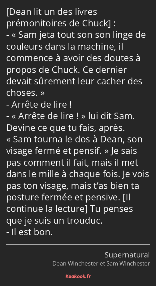  : Sam jeta tout son son linge de couleurs dans la machine, il commence à avoir des doutes à propos…