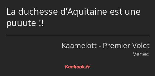 La duchesse d’Aquitaine est une puuute !!