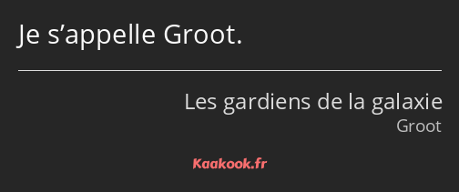 Je s’appelle Groot.