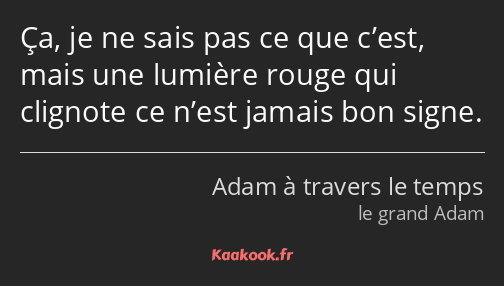 Ça, je ne sais pas ce que c’est, mais une lumière rouge qui clignote ce n’est jamais bon signe.