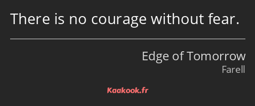 There is no courage without fear.