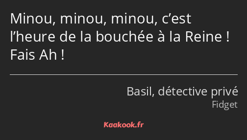 Minou, minou, minou, c’est l’heure de la bouchée à la Reine ! Fais Ah !