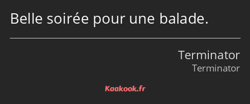 Belle soirée pour une balade.