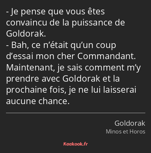 Je pense que vous êtes convaincu de la puissance de Goldorak. Bah, ce n’était qu’un coup d’essai…