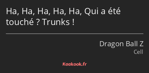 Ha, Ha, Ha, Ha, Ha, Qui a été touché ? Trunks !