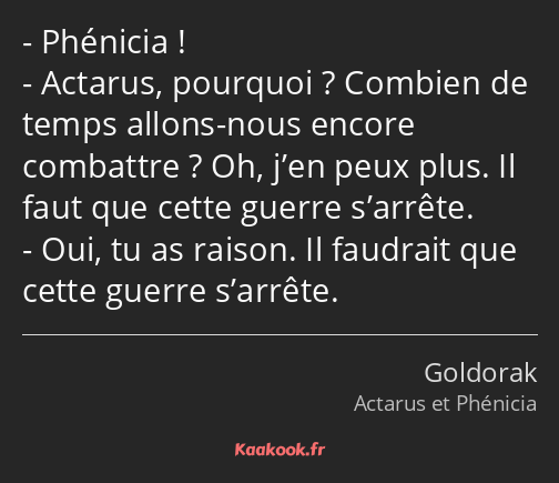 Phénicia ! Actarus, pourquoi ? Combien de temps allons-nous encore combattre ? Oh, j’en peux plus…