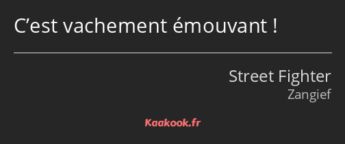 C’est vachement émouvant !