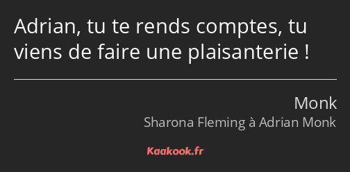 Adrian, tu te rends comptes, tu viens de faire une plaisanterie !