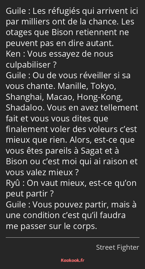Les réfugiés qui arrivent ici par milliers ont de la chance. Les otages que Bison retiennent ne…