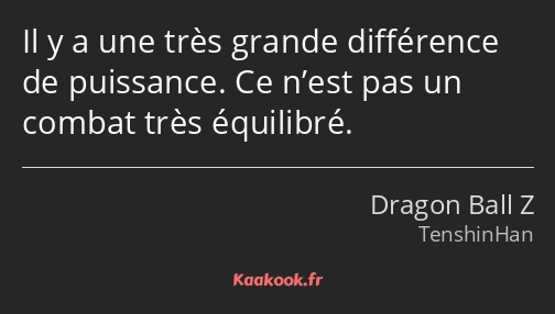 Il y a une très grande différence de puissance. Ce n’est pas un combat très équilibré.