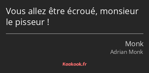 Vous allez être écroué, monsieur le pisseur !