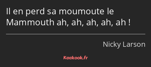 Il en perd sa moumoute le Mammouth ah, ah, ah, ah, ah !