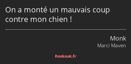 On a monté un mauvais coup contre mon chien !