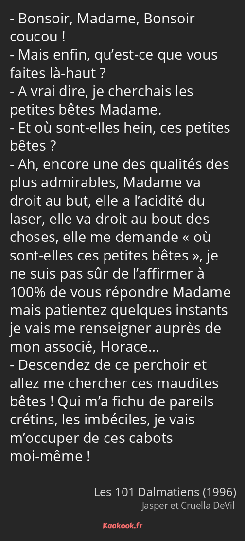 Citation « Bonsoir, Madame, Bonsoir coucou ! Mais enfin… » Kaakook