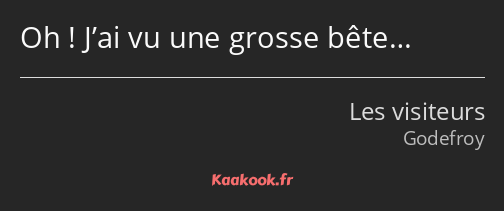 Oh ! J’ai vu une grosse bête…