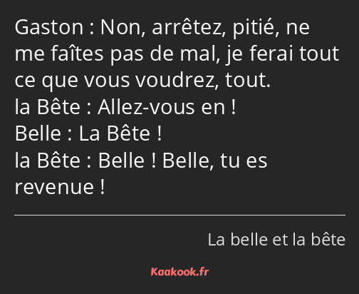 Non, arrêtez, pitié, ne me faîtes pas de mal, je ferai tout ce que vous voudrez, tout. Allez-vous…