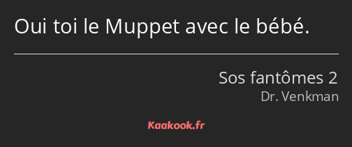 Oui toi le Muppet avec le bébé.