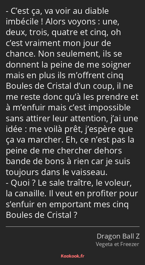 C’est ça, va voir au diable imbécile ! Alors voyons : une, deux, trois, quatre et cinq, oh c’est…