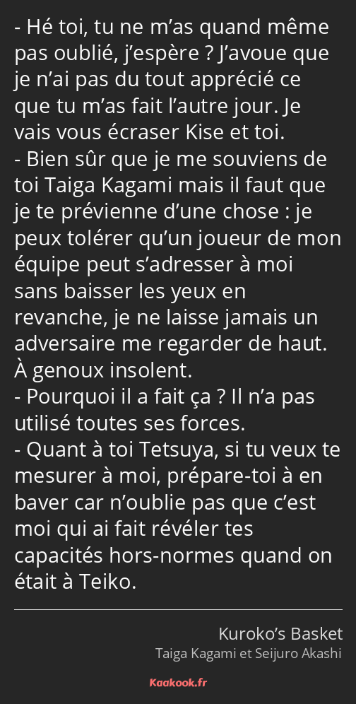 Hé toi, tu ne m’as quand même pas oublié, j’espère ? J’avoue que je n’ai pas du tout apprécié ce…