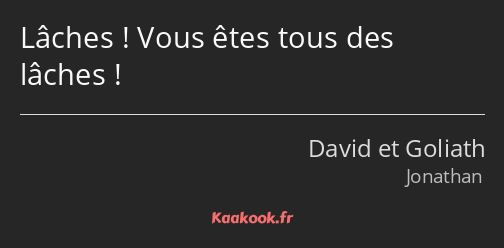 Lâches ! Vous êtes tous des lâches !