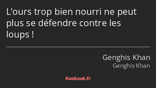 L’ours trop bien nourri ne peut plus se défendre contre les loups !