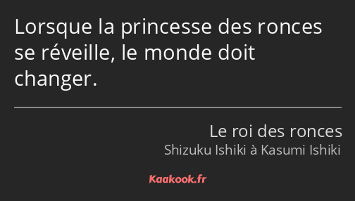 Lorsque la princesse des ronces se réveille, le monde doit changer.