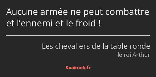 Aucune armée ne peut combattre et l’ennemi et le froid !