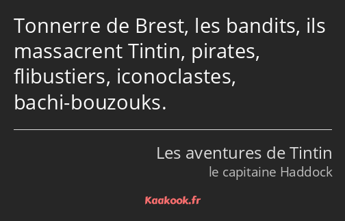 Tonnerre de Brest, les bandits, ils massacrent Tintin, pirates, flibustiers, iconoclastes, bachi…