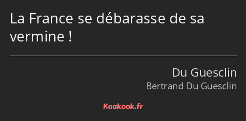 La France se débarasse de sa vermine !