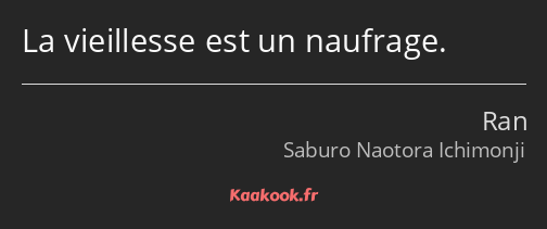 La vieillesse est un naufrage.