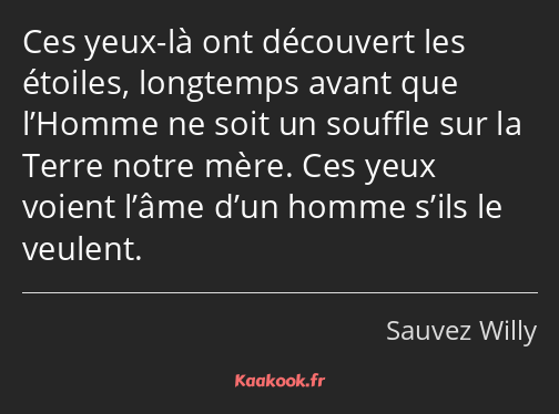 Ces yeux-là ont découvert les étoiles, longtemps avant que l’Homme ne soit un souffle sur la Terre…