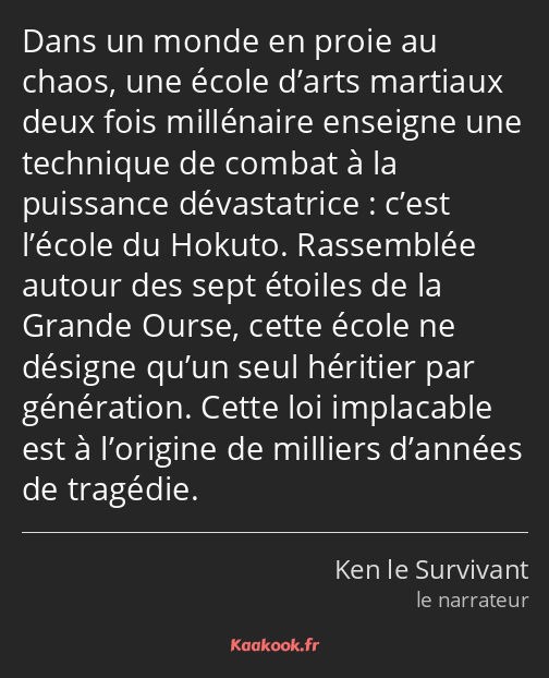 Dans un monde en proie au chaos, une école d’arts martiaux deux fois millénaire enseigne une…