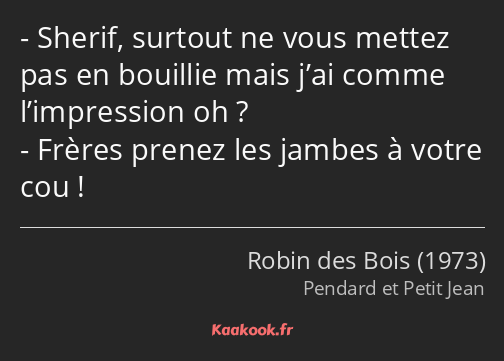 Sherif, surtout ne vous mettez pas en bouillie mais j’ai comme l’impression oh ? Frères prenez les…