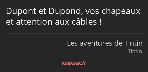 Dupont et Dupond, vos chapeaux et attention aux câbles !