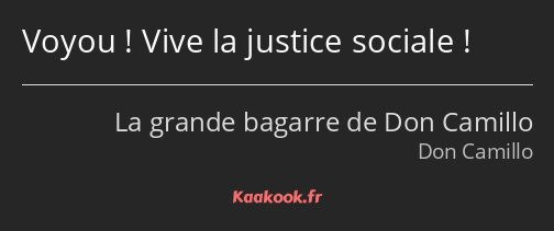 Voyou ! Vive la justice sociale !